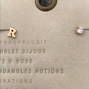 Anthropologie stud letter earring